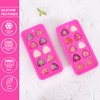 Heart Shaped Silicone Pink Ice Cube Trays, For DIY love Heart Ice Cubes, Chocolate, Candy, Easy Release Heart Ice Cube Mold for Cocktails,Whiskey, Drinks, BPA Free and Dishwasher Safe(2pcs, Pink)
