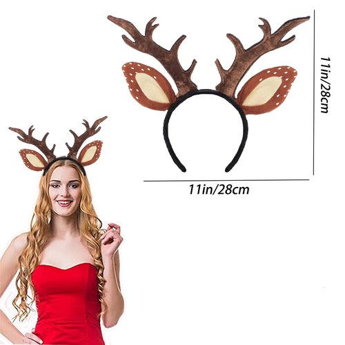 Yssreey 3 Pack Deer Antler Headbands Deer Costume Women's Fawn Horn Headband Reindeer Headband with Antler Ears Animal Cosplay Costume for Halloween Christmas Party Favors