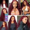 99j Human Hair Bundles Burgundy Deep Wave Bundles Human Hair Red Bundles 22 24 26 inch Dark Red Deep Wave Bundles Human Hair Extensions