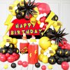 120 Pcs Red Black Yellow balloon garland Arch Kit, Lightning Print Balloons for Cartoon Ball Themed Birthday Party Decorations Boys Girls Gatherings Party Supplies
