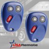 Key Fob Keyless Entry Remote fits Chevy Tahoe Suburban Silverado Avalanche Equinox SSR / GMC Sierra Yukon / Cadillac Escalade / Hummer H2 / Pontiac Torrent / Saturn Vue (LHJ011 Blue), Set of 2