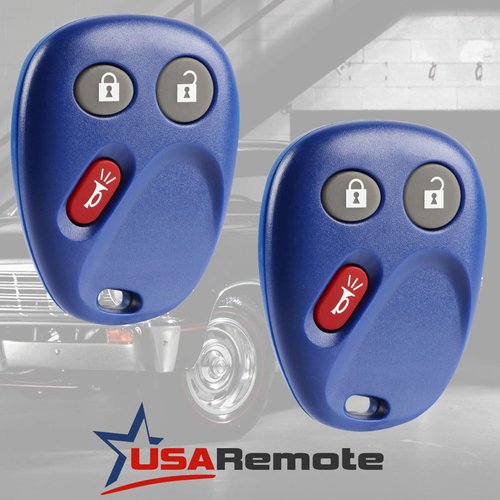 Key Fob Keyless Entry Remote fits Chevy Tahoe Suburban Silverado Avalanche Equinox SSR / GMC Sierra Yukon / Cadillac Escalade / Hummer H2 / Pontiac Torrent / Saturn Vue (LHJ011 Blue), Set of 2