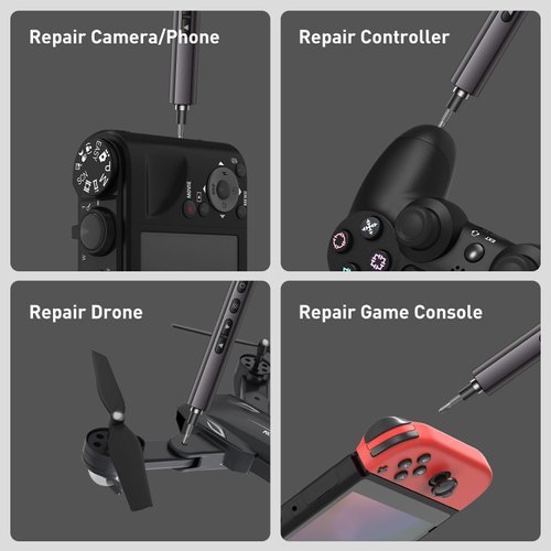 Electric Screwdriver Set, 44 in 1 Mini Cordless Precision Screwdriver, Anti-slip Handle, LED Lighting, Dual-speed Adjustment, Long Battery Life