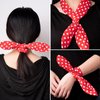 2 Pieces Polka Dot Headband Bandana Headband 50s Costume Hair Accessories Bows Wide Headwrap for Women and Girls (Red,Big Dots)