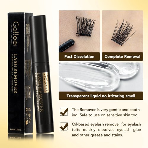 Lash Remover for Cluster Lashes 5ML Lash Cluster Remover Lash Glue Remover for DIY Lash Extensions Self-Use Gentle Remover for Individual Lashes