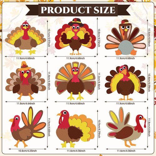 Otuuz 18 Set Thanksgiving Crafts for Kids Adults Turkey Necklace Crafts Kits DIY Thanksgiving Activity Game Fall Party Favors Gifts for Age 4 8 12