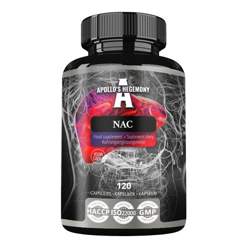 Apollo's Hegemony NAC 500 mg - N-Acetyl L-Cysteine 120 Vegan Capsules - 4 Month Supply - Amino Acid Dietary Supplement to Support Liver Function and Antioxidant Levels