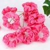 16 Pacs Satin Scrunchies Bridesmaid Proposal Gifts Hair Ties Scrunchies for Women Girls Bachelorette Party Favors(Hot pink)