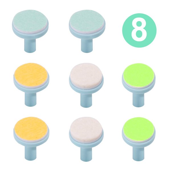 Baby Nail File Replacement Pads, Grinding Heads Polish Disc for Electric Nail Trimmer by Consevisen and Other Brands, Toes Fingernails Care for Infant Toddler Kids (8 Pack, Teal)