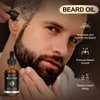 POP MODERN.C Beard Growth Kit Beard Grooming Kit 6pcs Beard Wash Shampoo Beard Oil Beard Balm Beard Comb Brush Scissors Best Gift for Men for Valentine's Day Christmas Father's Day Birthdays