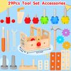 Mgtfbg Kids Tool Set - 29 PCS Wooden Toddler Tool with Box, Montessori STEM Educational Pretend Play Construction Toy for 2 3 4 5 6 Year Old Boys Girls, Best Birthday Gift