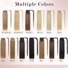 SEGO Pro Ponytail Extensions Human Hair Long Ponytail Hair Extensions with Magic Paste Wrap Around Clip in Ponytail Extensions Real Human Hair,14inch #12P613 Golden Brown mixed Bleach Blonde,80g