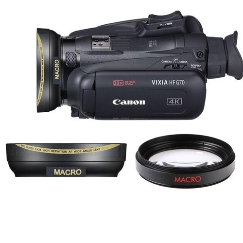 58MM HIGH Speed AF HD Wide Angle Lens + Macro for Canon Vixia HF G70 UHD 4K Camcorder
