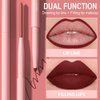 6 Pcs Natural Nude Brown Beige Colors Lip Liner Lipstick Pencils Set for Daily Makeup,Easy to Apply & Remove,Waterproof