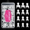 AORAEM White French Nail Tips 120 PCS Short French Style Acrylic Nail Tip 12 Sizes False Nail Clear and White Press on Nails for Women