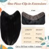 One Piece Human Hair Clip in Extensions 20 Inch 100G Black Clip in Hair Extensions Real Human Hair Black Girl Straight Double Weft Seamless Clip in Hair Extensions Human Hair V Shaped Clip ins Hair