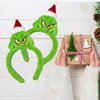 Atvscay Christmas Green Santa Headband,Furry Santa Hat headband,Green Monster Costume Accessories,Xmas Headband,Stole Christmas Holiday Welcome To Whoville Party Hair band. (Green)