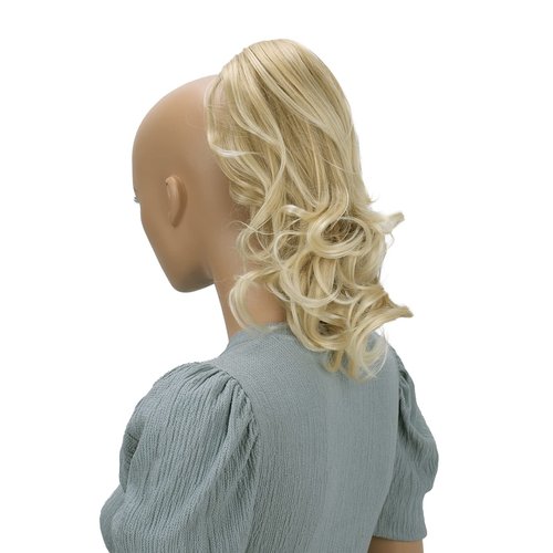 CAISHA 14" Wavy Clip On Ponytail With Butterfly Clip Hairpiece Heat-resistant Synthetic Fibres Bleach Blonde H91