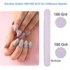 50 Pcs Nail File, Emery Board Nail Files for Acrylic Nails and Natural Nails, 100/180 Grit Double Sided Fingernail File Gel Nail Professional Reusable Washable Manicure Pedicure Kit Set Gray