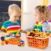 NUOBESTY 2pcs Mini Toy Shopping Basket Kids Grocery Basket with Handles Easter Eggs Baskets for Kids Toddlers Party Favors Kitchen Pretend Play Small Storage Basket Toy