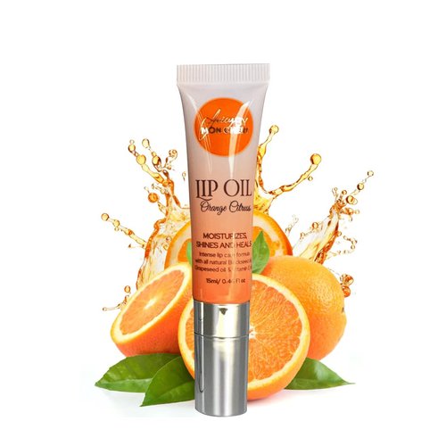 Experience the must-have lip oil! Moisturize, Shines, Heals Your Lips. Made with Black Seed, Grapeseed, and Vitamin E Oils Nourishing and Shiny Lips product: hydrate (Orange Citrus)