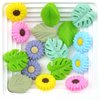 16Pcs Knitting Needle Stoppers, Cute Leaf Daisy Sun Flower Knitting Silicone Stoppers, Needle Minder, Knitting Needle Point Protectors for Knitting Crochet Hand DIY Supplies Accessories