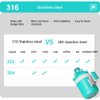 GLUG GLUG Insulated Stainless Steel Water Bottle for Sports and Travel, BPA-Free,Bottled joy with strap (grey, 32 oz)