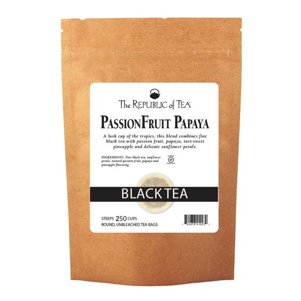 The Republic of Tea PassionFruit Papaya Black Tea, Refill Pack of 250 Tea Bags