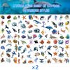 254PCS Realistic Sea Ocean Animal Temporary Tattoos Stickers, Sea Creature Sharks Whales Turtles Clown Fish Seahorse Starfish Tattoos Stickers Ocean Party Favors Under The Sea Party Favor Supplies