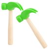 2 Pack Wooden Hammer Toys Simulation Hammers Maintenance Tools Educational Toys for Kids Birthday Party Games Supplies (Green)