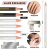 KAIQIKAIXI 6Pcs White Waterproof Eyebrow Pencils Makeup Set For Marking, Filling And Outlining, Tattoo Makeup And Microblading Supplies Kit-Hard Refills Are Easy To Color (White)