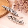 Joez Wonderful Bridal Rhinestone Hair Clips Barrettes, Sparkly Crystal Hair Clips Diamond Barrettes, Bling Fancy Wedding Flower Clip Decorative Hair Accessories for Women Girls (1 Pcs)
