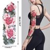 Aresvns Beautiful Spring Temporary Tattoo for Women and Girls (L19“xW7”),Full Arm Fake Tattoos Flowers,Waterproof temporary tattoo sleeves Christmas Gift