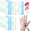 Qianyu 100 Pieces Makeup Hand Palette Single Use Makeup Mixing Palette Professional Makeup Artist Must Haves Disposable Transparent Waterproof Cosmetic Tray Adhesive Tape for Women and Girls