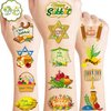 100 PCS Happy Sukkot Sukkah Temporary Tattoos Themed Birthday Party Decorations Favors Supplies Decor Cute Chag Sameach Harvest Jewish Tattoo Stickers Gifts For Game Boys Girls Classroom School Prizes