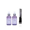 kuss Inebrya Blondesse Blonde Miracle Bi-Phase Conditioner (6.76 oz) with Teasing Comb Pack of 2, Purple