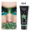 Gl-Turelifes Face Body Glitter Gel Sequins for Eyes, Lips,Hair, Nail, Face and Body - Mermaid Flakes Chunky Glitter Festival Accessory 30ml (#01 Green)