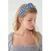 Crystal Velvet Headband Cross Knotted Turban Headdress Colorful rhinestone Statement Wide Hair Band Hoop Accessories For Women Girls (Blue)