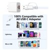 3-in-1 Retractable Multi Charging Cable, 100W Fast Charging USB-C/A to Lightning/USB-C/Micro USB Phone Charger Cord for iPhone 16/15, Samsung, MacBook, iPad （White）