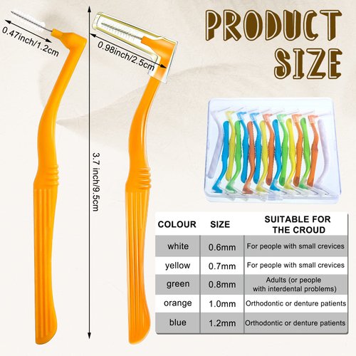 20 Pieces Interdental Brushes Braces Toothbrush Betweens Angle Alternative Brushes Flossing Head Oral Dental Tooth Brush Interdental Cleaners for Tooth Cleaning (Mixed Sizes, Mixed Colors)