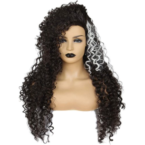 Codeven Long Cosplay Costume Wig Synthetic Hair Heat Resistant African Wigs Curly Full Wigs for Black Women