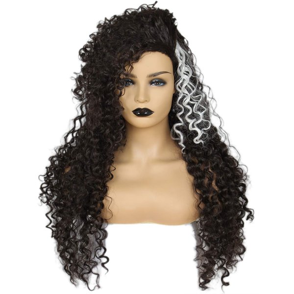 Codeven Long Cosplay Costume Wig Synthetic Hair Heat Resistant African Wigs Curly Full Wigs for Black Women