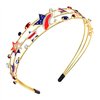 mokkia 4th of July Headband for Women 4th of July Patriotic Accessories Outfits Red White and Blue American Star Headband Jeweled Rhinestone Headband 4th of July Outfits Holiday Gifts (4th of July A)