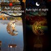 YJFWAL Solar Moon Fairy Wind Chimes, Solar Flame Ball with Angel Decor Wind Chimes for Outside Garden, Gifts for Mom, Women, Grandma, Memorial Chimes Birthday Gardening Gifts