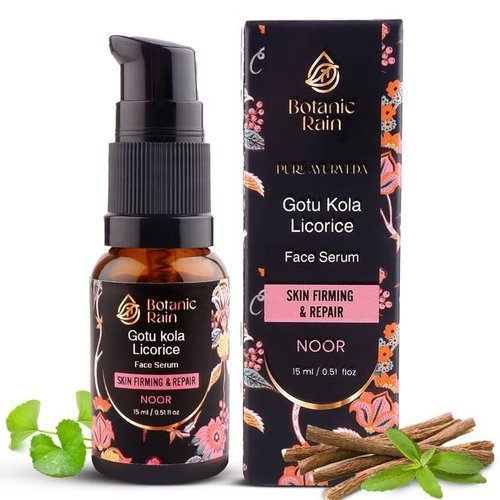 Botanic Rain Ayurveda Face Oil With Gotukola (Centella Asiatica), Licorice And Natural Vitamin C, Ayurvedic Face Oil For Women And Men, Ayurveda Products Suitable For All Skin Types - 0.51 fl oz