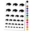 American Buffalo Bison Solid Temporary Tattoo Water Resistant Fake Body Art Set Collection - Black (One Sheet)