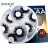 AMSDCN Lashes Fluffy 3D Faux Mink Lashes 25mm Long Natural Look False Eyelashes for Eye Makeup Reusable Eyelashes (5pairs-Awx6)