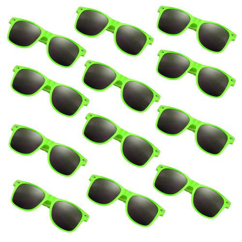 FEPITO 24 Pack Party Sunglasses Bulk for Birthday Party Favors Goody Bag Fillers for Beach Pool Party Toys for Adults, Green
