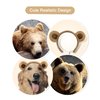 SIOTMERA Brown Bear Ears Cute Headband Fluffy Hairband Animal Head Wear for Party Celebrations Trips Decoration Cosplay Dress up Costume Makeup Washing Face Kids Adults Womens Gift, 4 packs