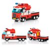 Block Builder Fire Truck Building Block Set (646 Pieces). Fire Rescue Truck Includes Five Different attachments and a Rescue Helicopter. Fire Truck Building Blocks for Kids and Adults.